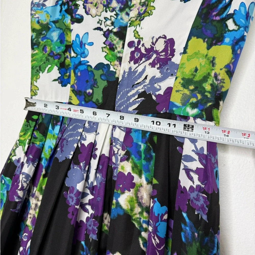 Ellen Tracy Black and Blue Floral Midi Dress - Picture 4 of 6